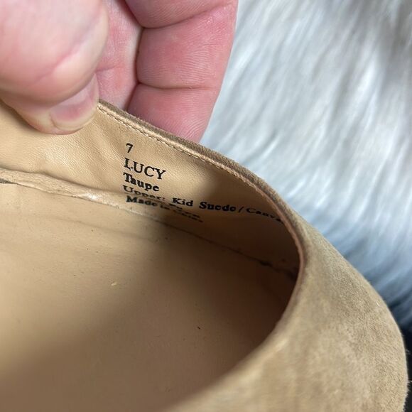 Sole Society Lucy Taupe Suede Cork Wedge Slingbacks Sz 7 - Picture 5 of 6